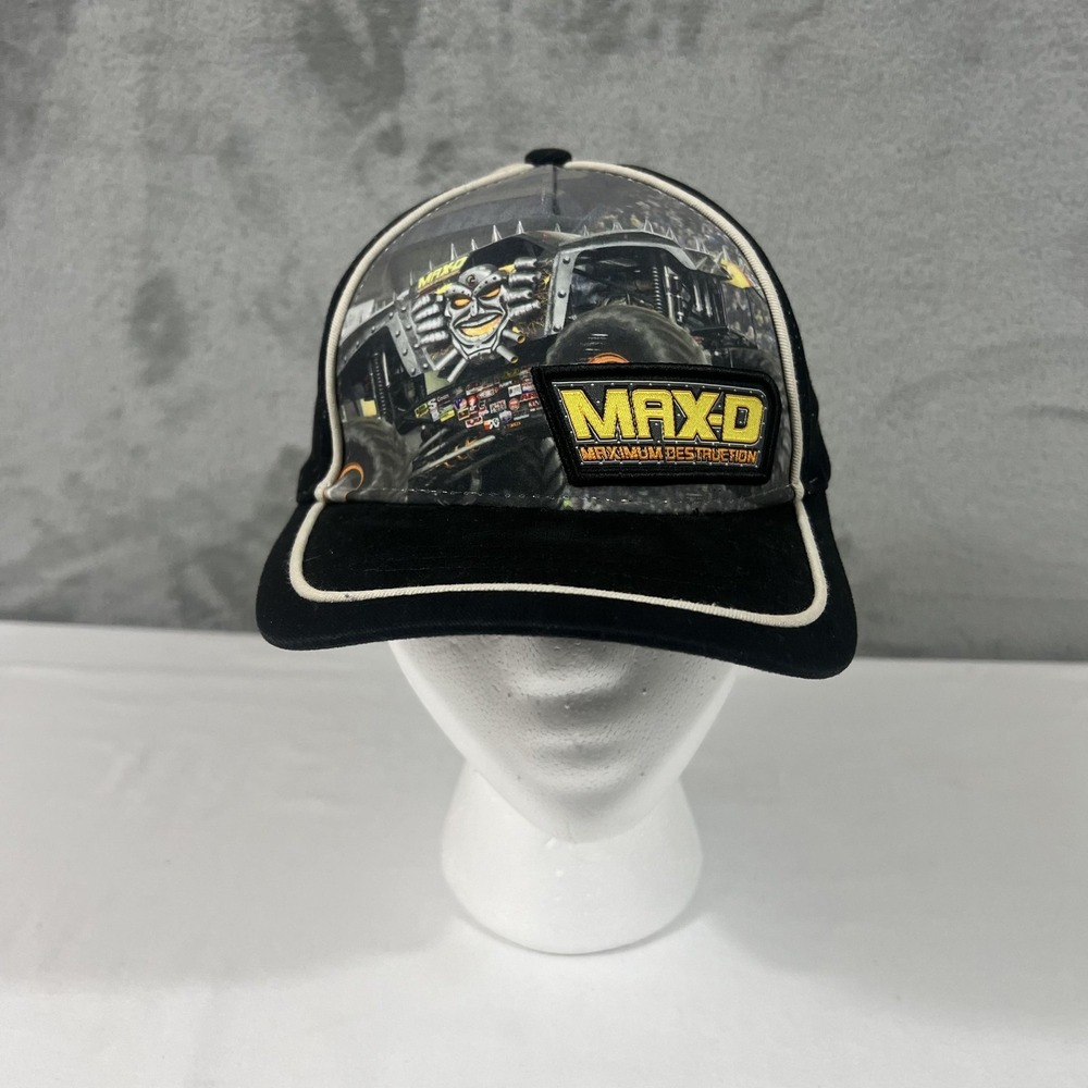 Monster Jam Max-D Hat Cap Strap Back Youth Adjustable Black Monster Truck Boys